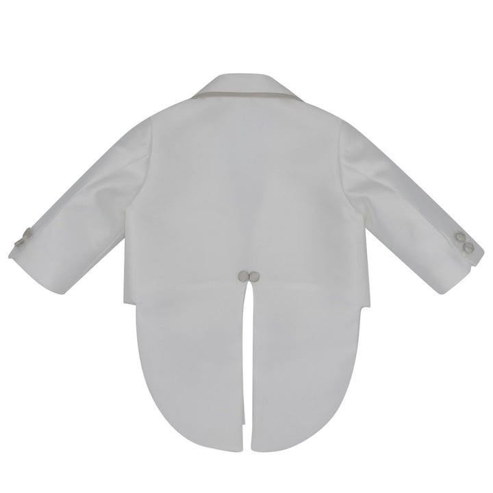 Completo battesimo bambino bianco beige