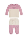 Baby girl white pink color block jumpsuit