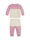 Baby girl white pink color block jumpsuit