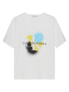 Placed spray print short sleeve t-shirt