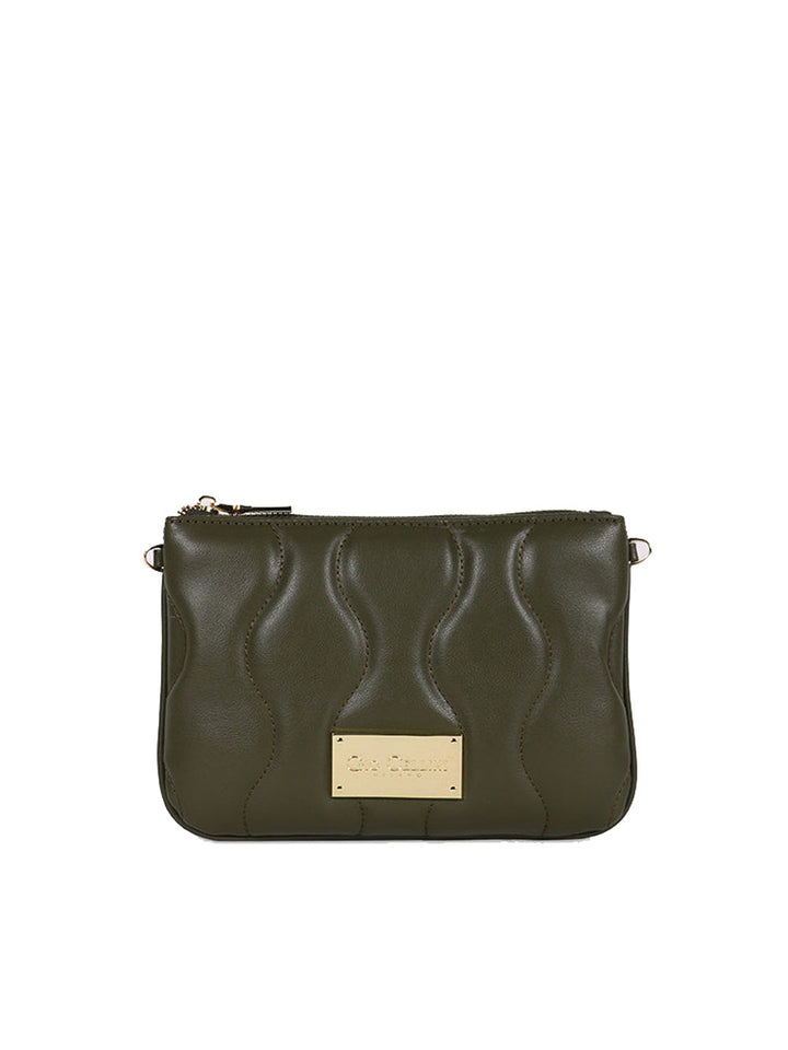 Gio Cellini Eva military green clutch bag