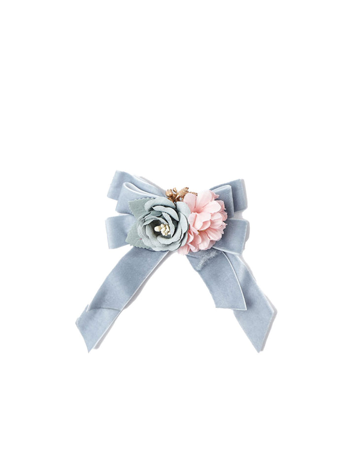 Mayoral bow clip for girls powder