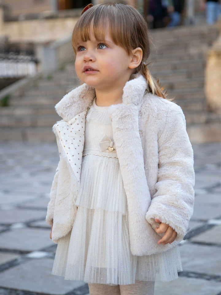 Mayoral dress for girls with ecru ruffles