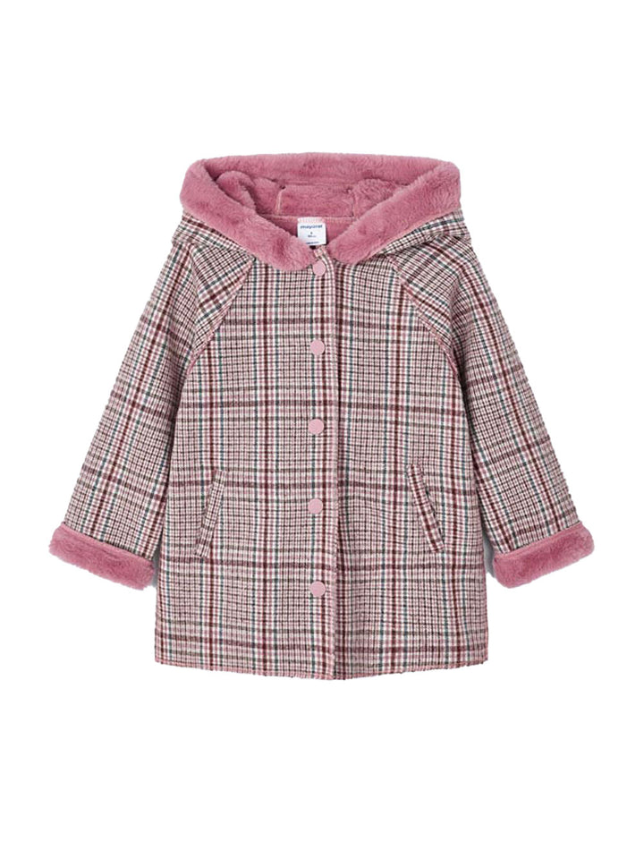 Mayoral checked coat for girls