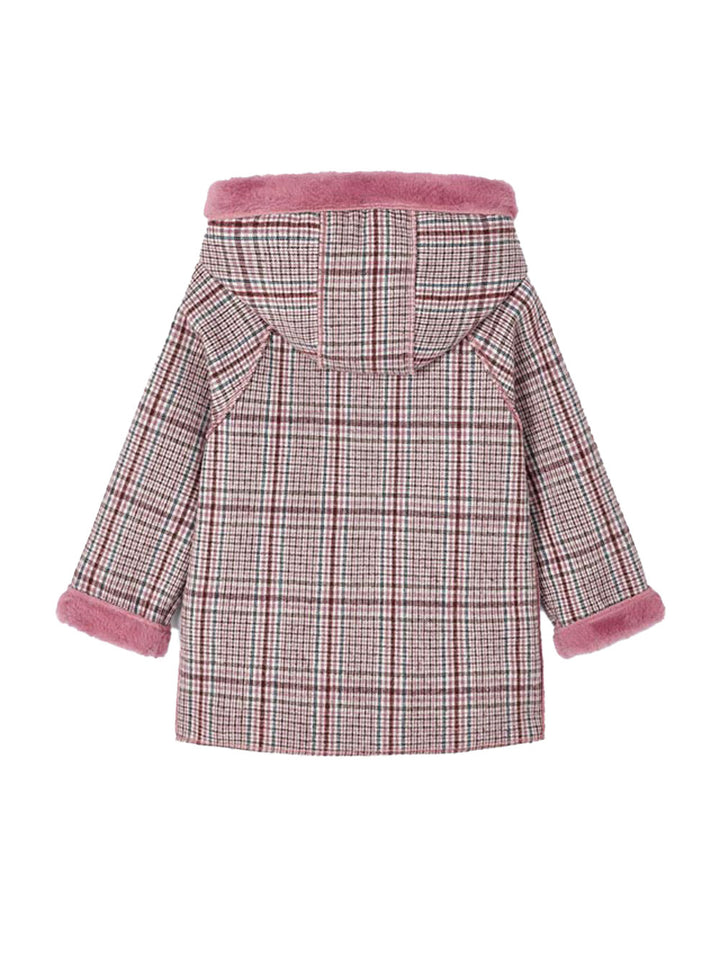 Mayoral checked coat for girls