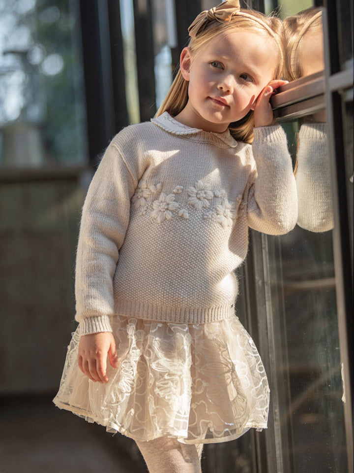 Mayoral micro-patterned tulle skirt for girls