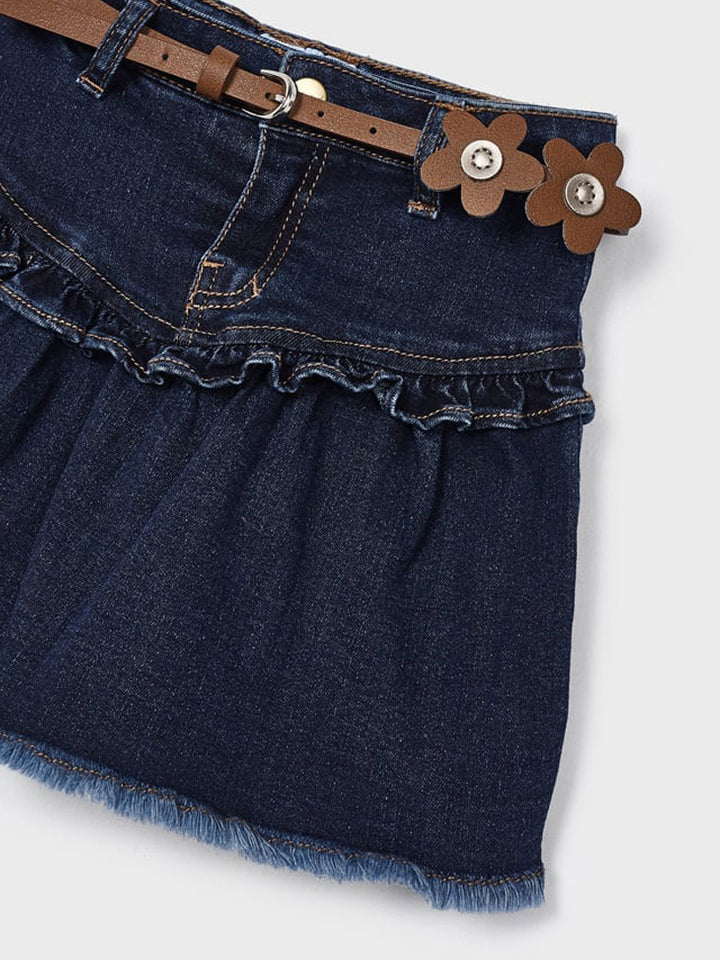 Mayoral girl's denim skirt with belt