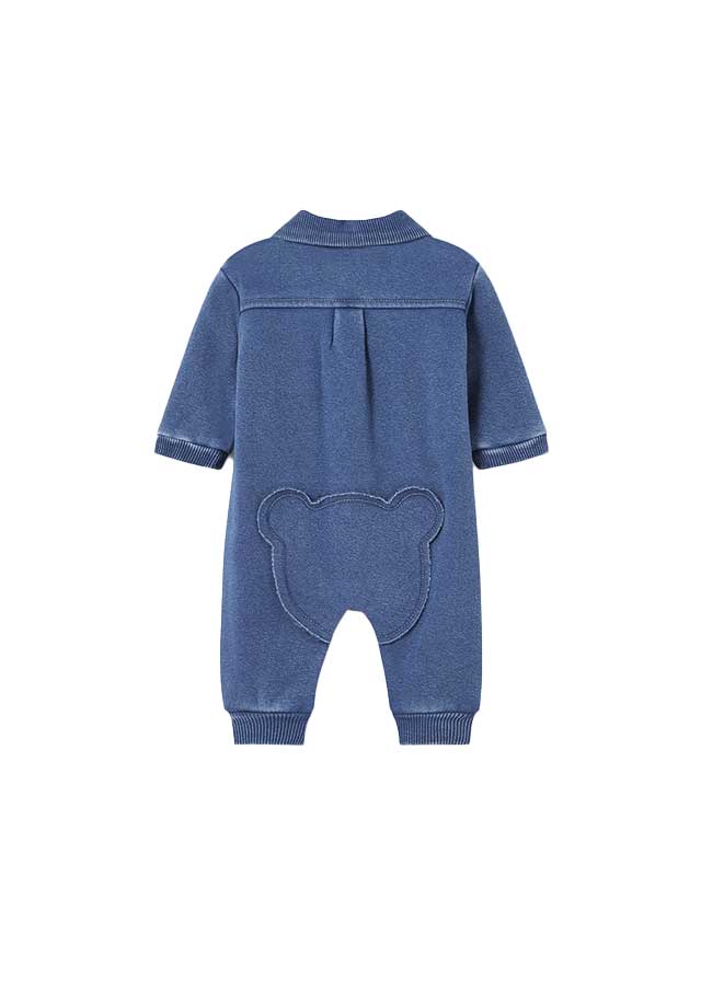 Mayoral newborn denim fur romper