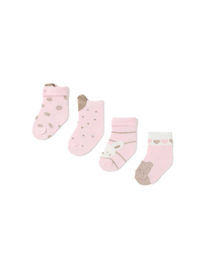 Mayoral newborn set of 4 pink birth socks