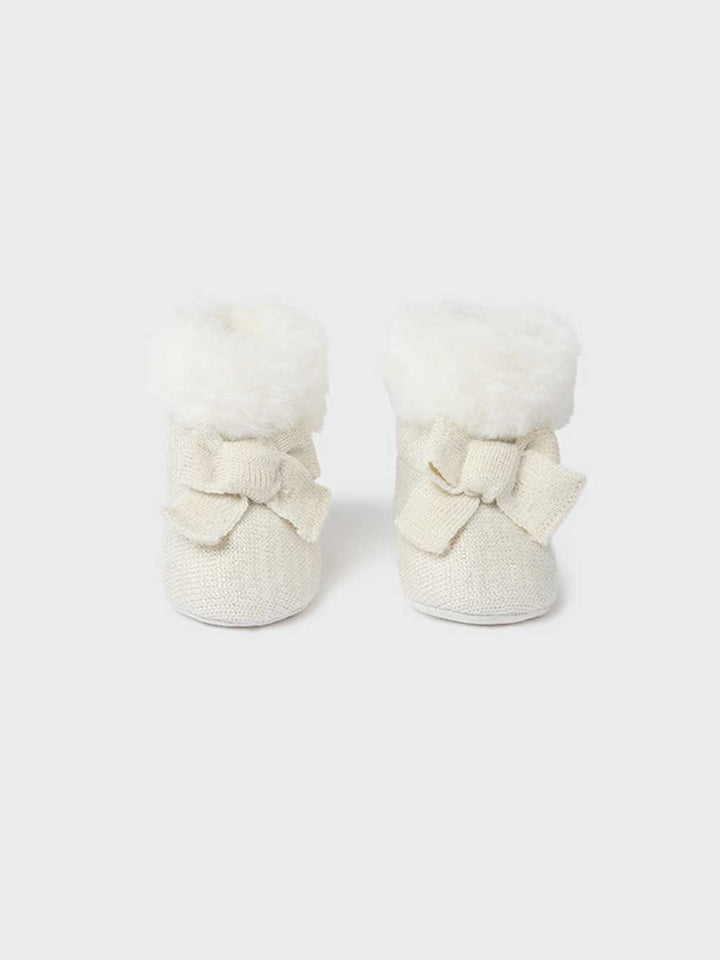 Mayoral newborn baby booties ecru