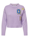 Only Cheer Women's Crewneck Lavender Sweater