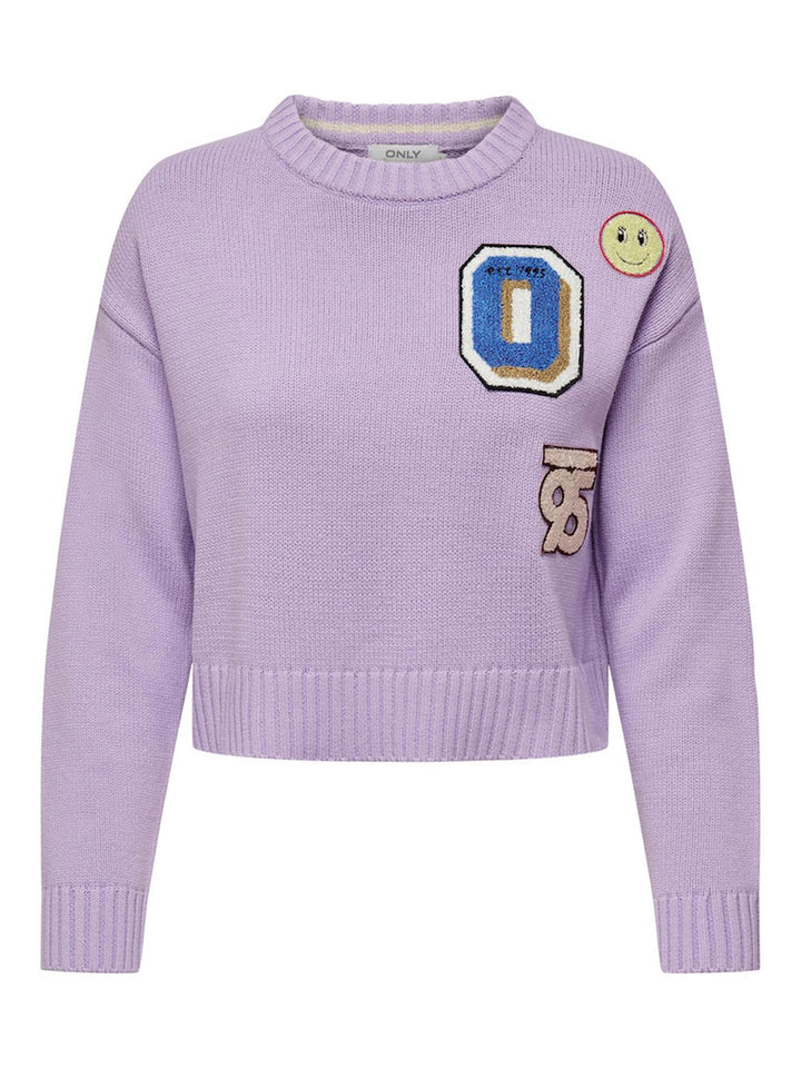 Only Cheer Women's Crewneck Lavender Sweater