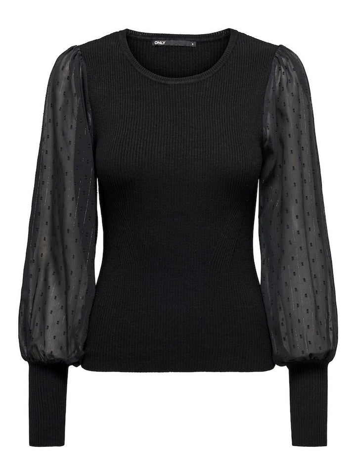 Only Jasmine black pullover transparent sleeve