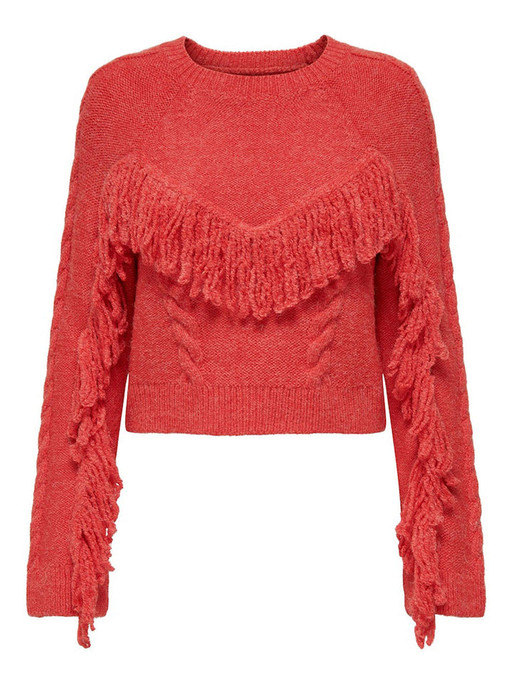 Only Margina women's red fringe pullover