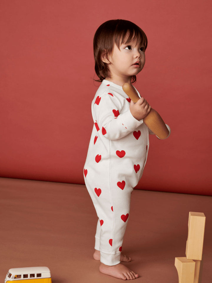 Petit Bateau footless pajamas hearts