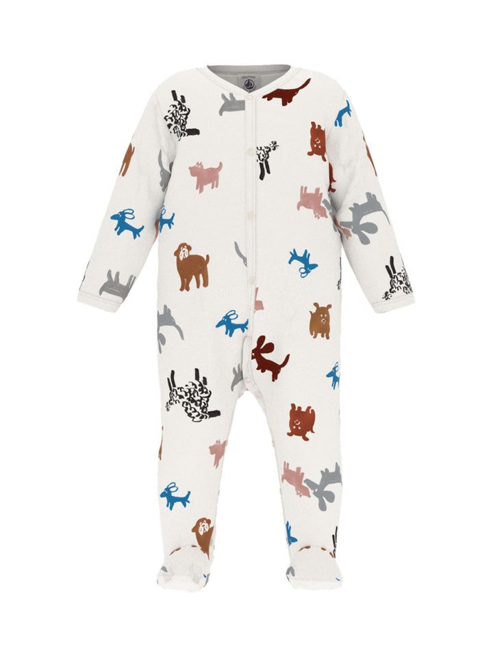 Petit Bateau baby animal crew neck romper