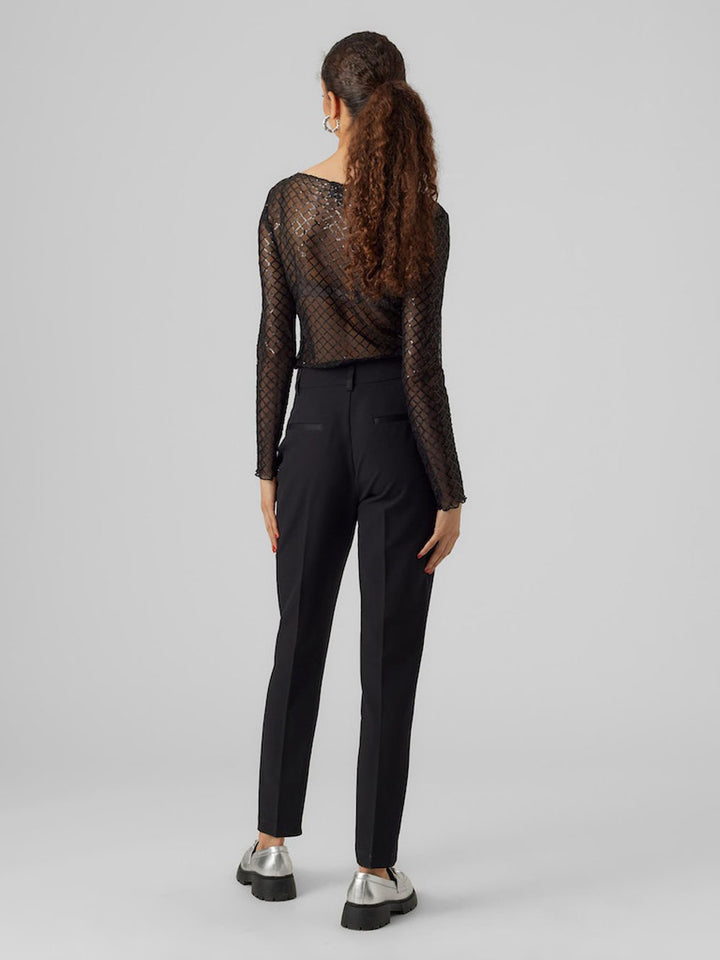 Vero Moda Holly pantalone donna nero tapered fit