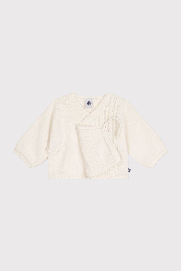 PETIT BATEAU Cardigan PETIT BATEAU da NEONATI - Marshmallow