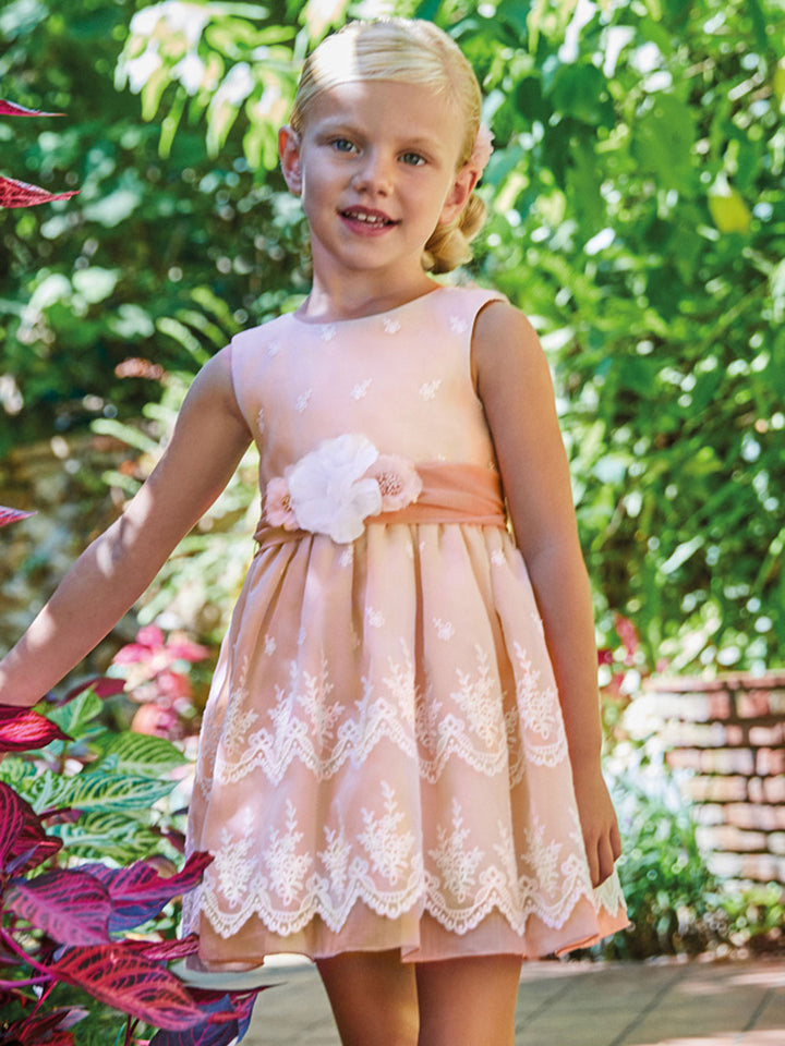 Organza dress with hem for girls