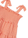 Pink dress with elastic bodice for girls