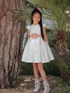 White mikado dress for girls mod. 628