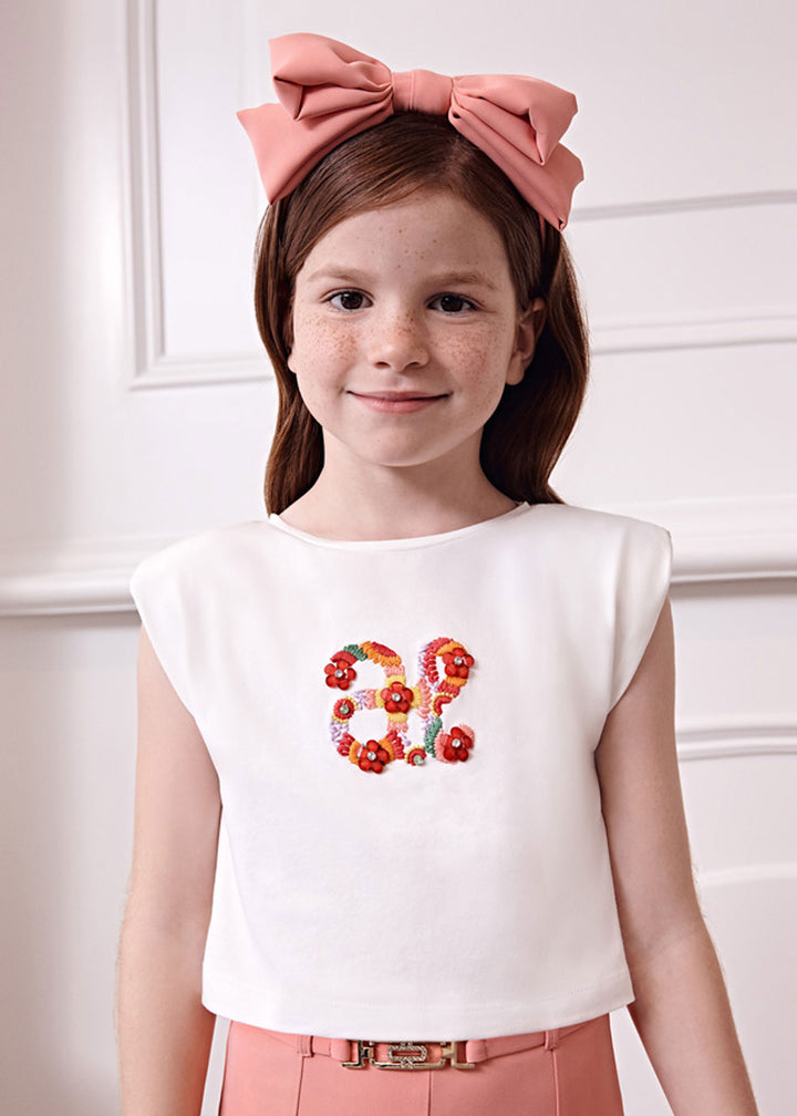 ABEL AND LULA T-shirt for GIRLS - Ecru