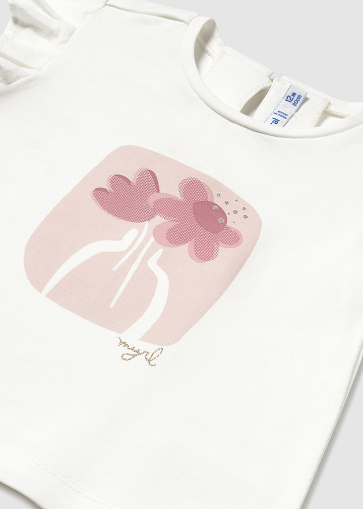 T-shirt MAYORAL da BAMBINA - Ecrù-rosa