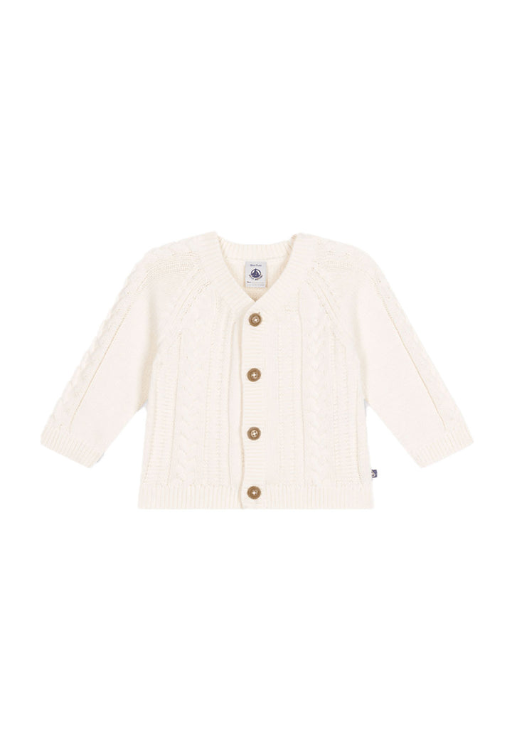 PETIT BATEAU Cardigan PETIT BATEAU da NEONATI - Marshmallow