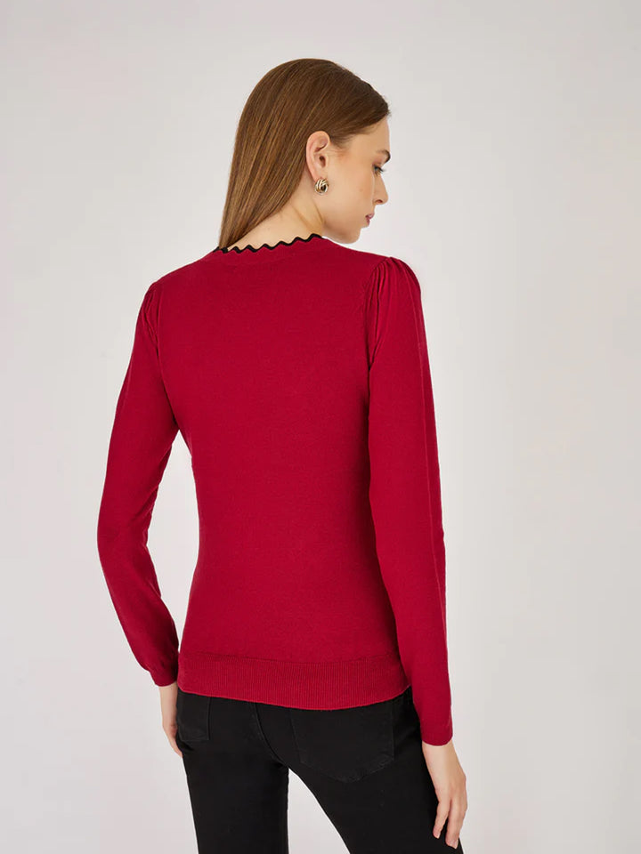 ARTIGLI Artigli pullover donna collo in contrasto