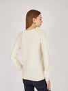 ARTIGLI Artigli pullover donna girocollo a costine avorio