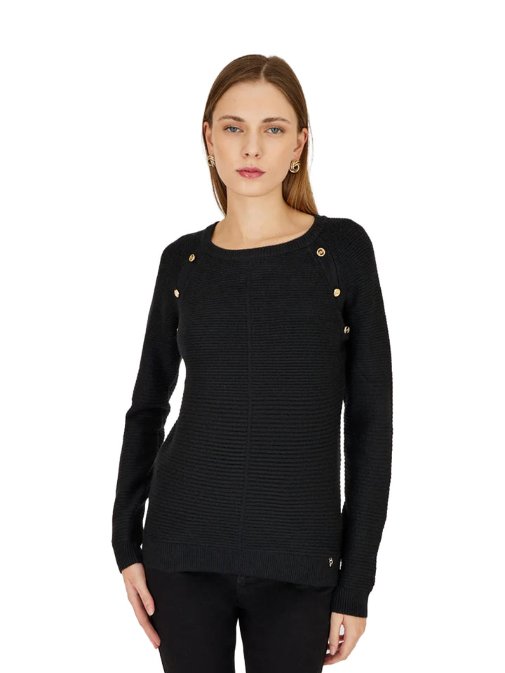 ARTIGLI Artigli pullover donna nero dettagli bottoni