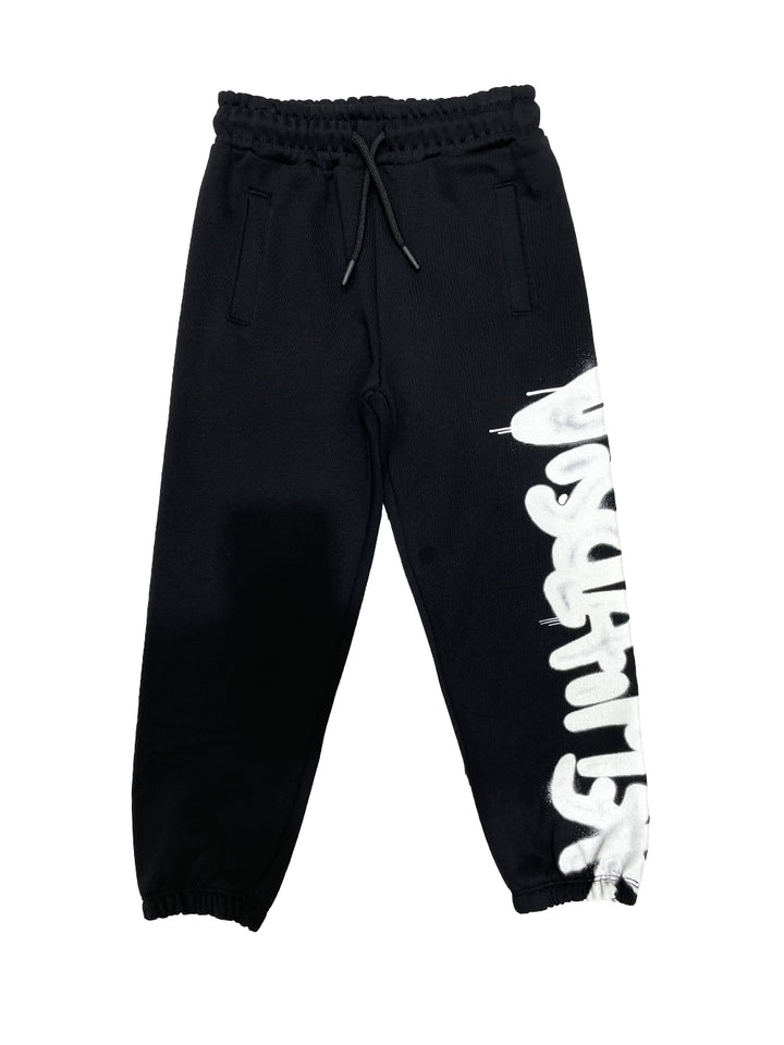 DISCLAIMER KIDS Disclaimer kids pantalone in felpa logo spray