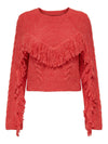 ONLY Only Margina pullover donna rosso frange