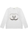 VICOLO Vicolo t-shirt ragazza manica lunga logo strass