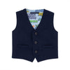 DANIELE ALESSANDRINI - Gilet bambino elegante blu fodera fantasia - Kalè Store