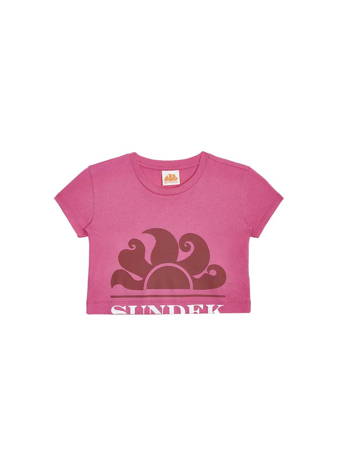 SUNDEK Cropped t-shirt bambina ibisco