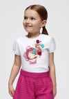 T-shirt MAYORAL da BAMBINA - Bco-fucsia