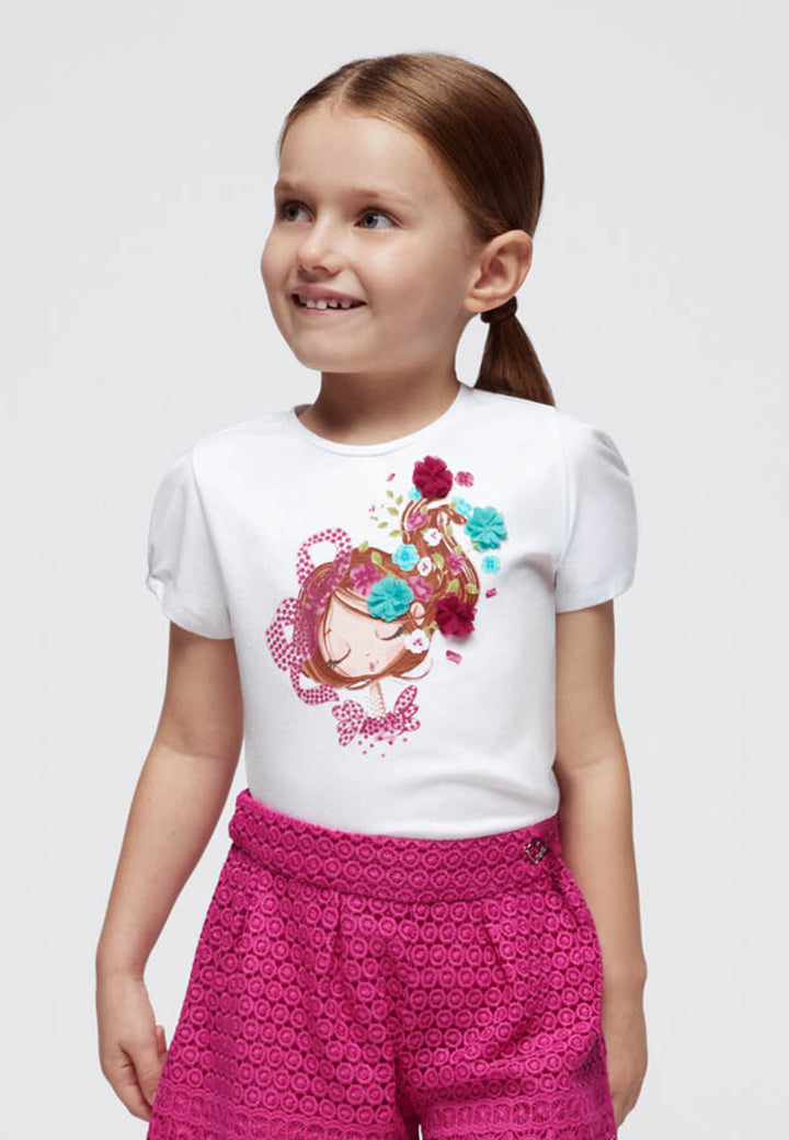 T-shirt MAYORAL da BAMBINA - Bco-fucsia