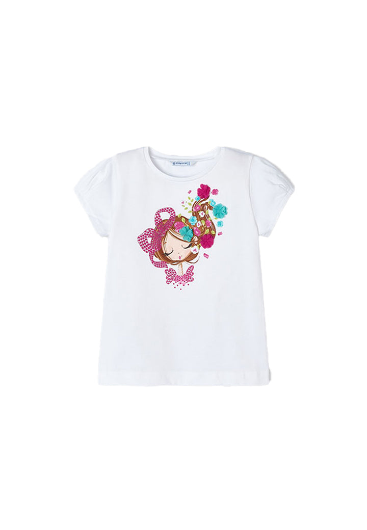 T-shirt MAYORAL da BAMBINA - Bco-fucsia