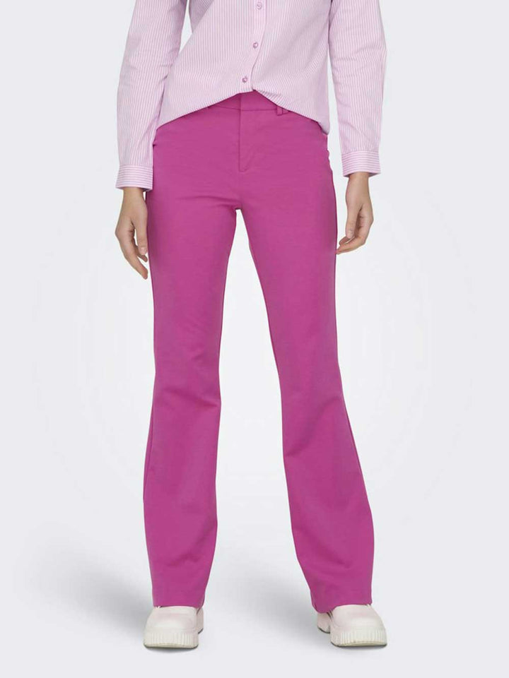 ONLY Peach pantalone tailleur a zampa fucsia