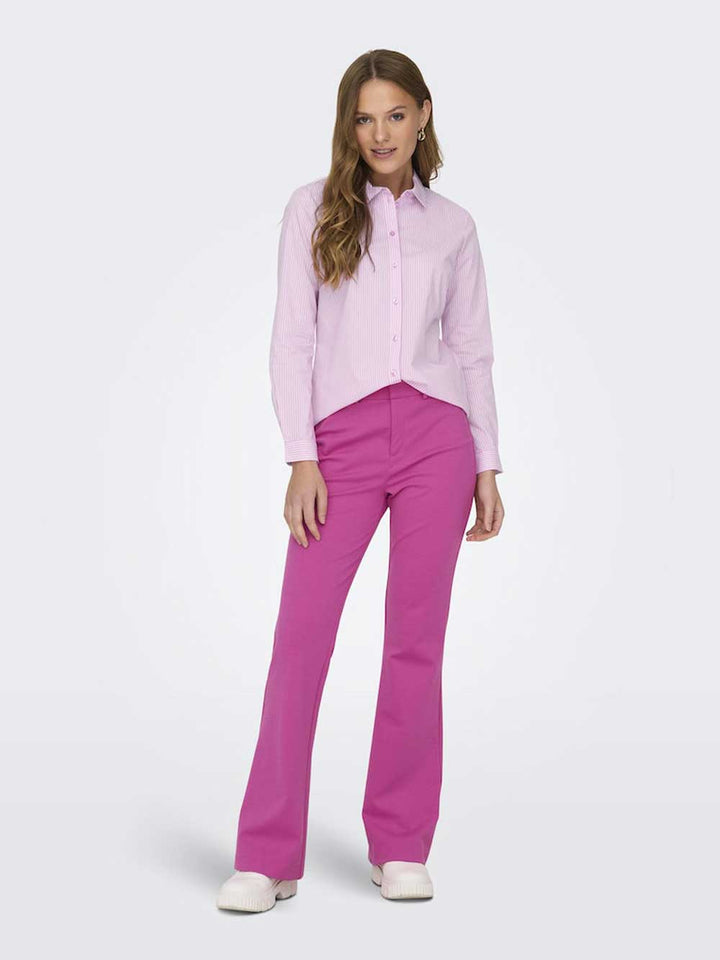 ONLY Peach pantalone tailleur a zampa fucsia